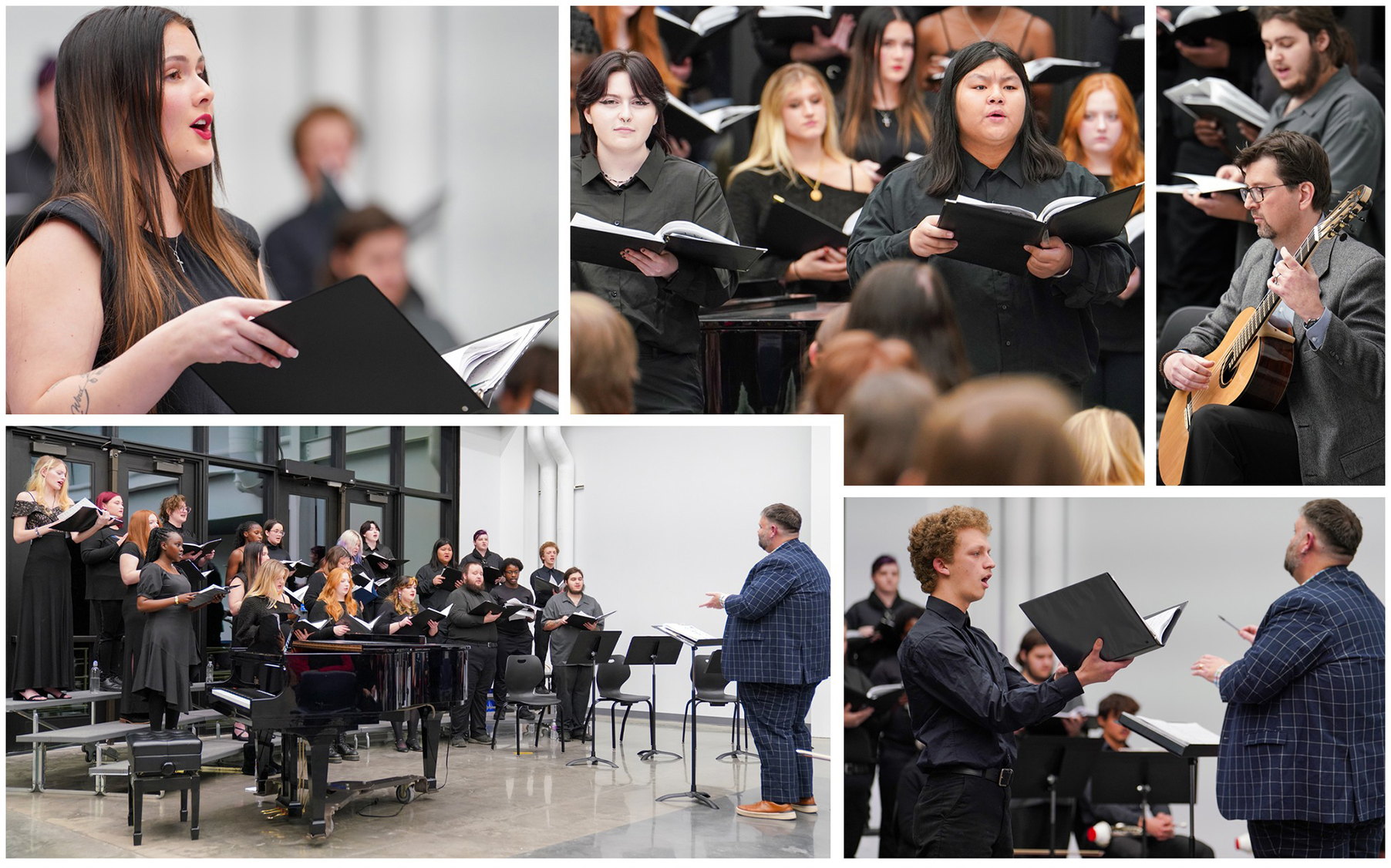 Photo collage from Sandburg choir fall concert