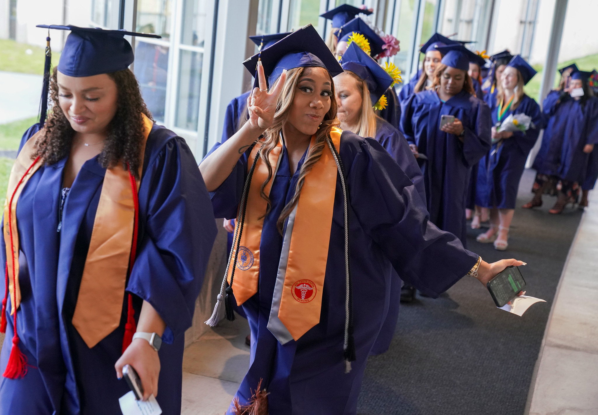 Sandburg students lined up for graduation